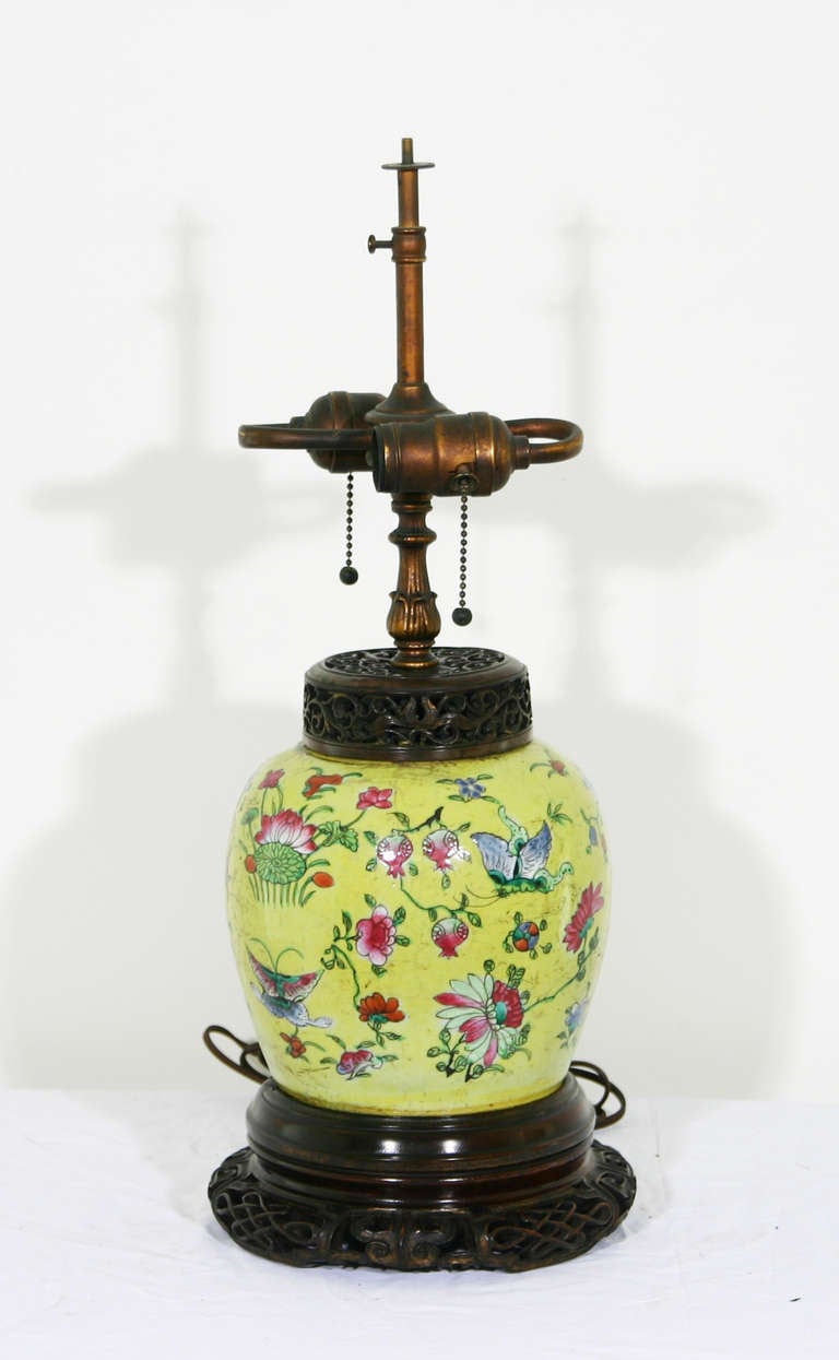 19th Century Chinese Vase Lamp In Excellent Condition In Mississauga, ON