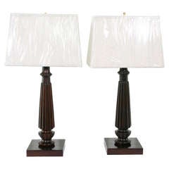 Pair of Early 19th Century Rosewood Lamps