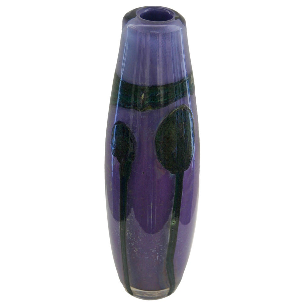 Val Saint Lambert Studio Glass Vase For Sale