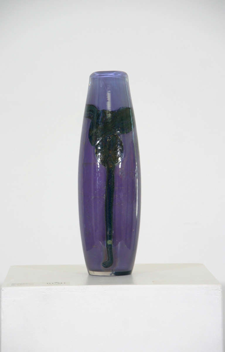 Belgian Val Saint Lambert Studio Glass Vase For Sale