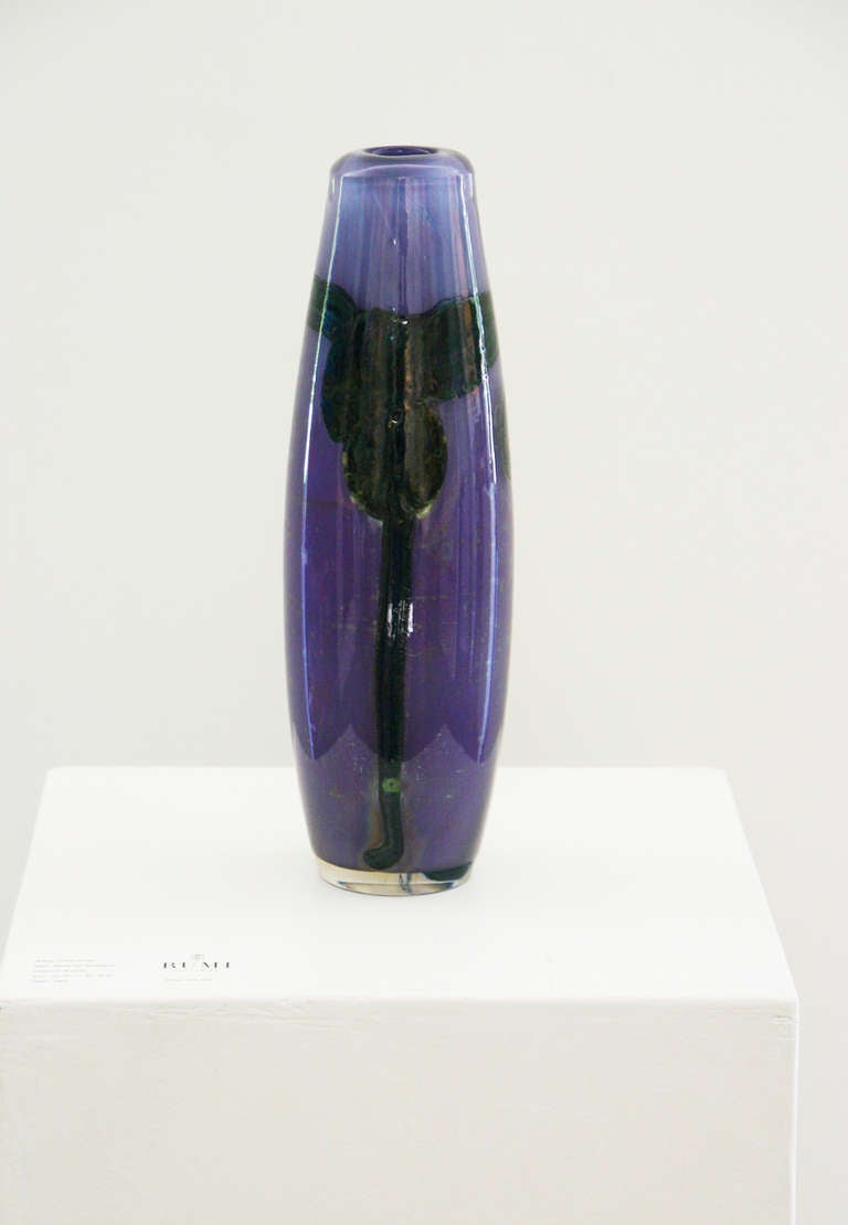 Late 20th Century Val Saint Lambert Studio Glass Vase For Sale