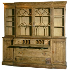 A Pine Breakfront Bookcase