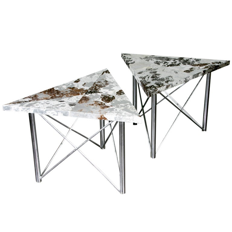 Pair of Modern End Tables For Sale
