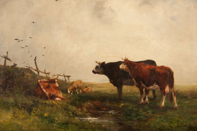 19th Century Painting of Cows