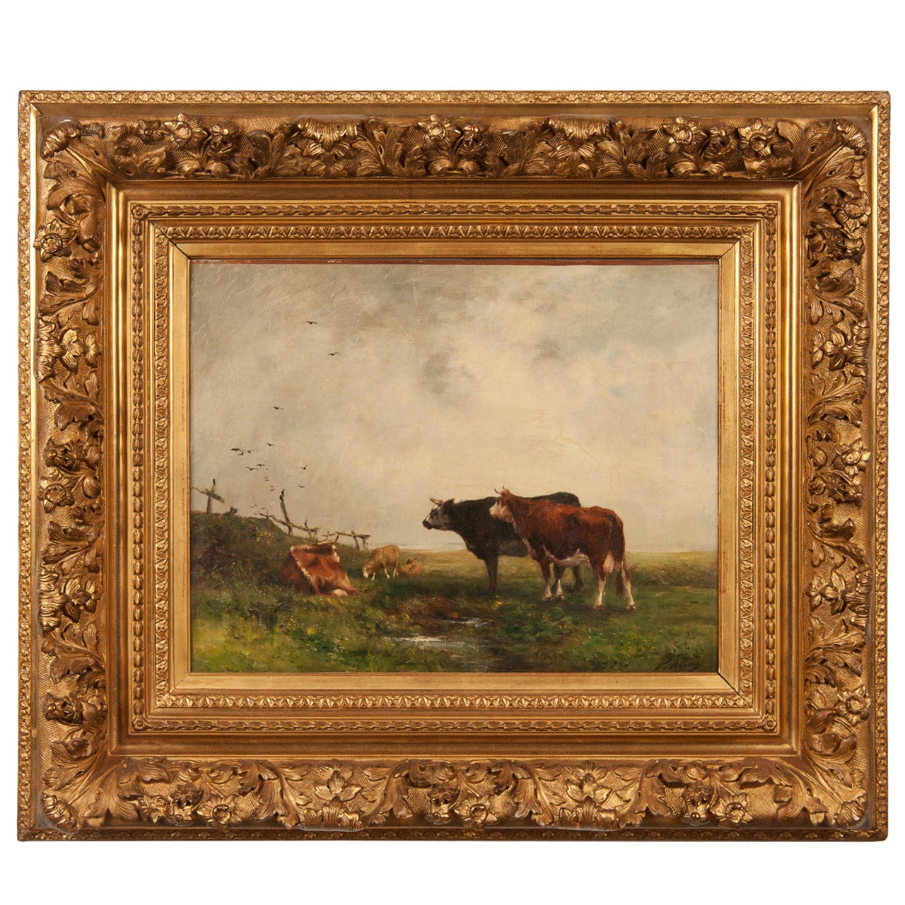 19th Century Painting of Cows For Sale