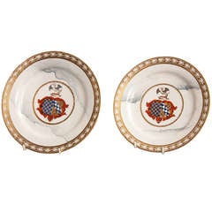 A Pair of Exceptional Barr Flight Barr Luncheon Plates