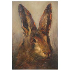 An English Late 19th Century Oil Painting of a Hare