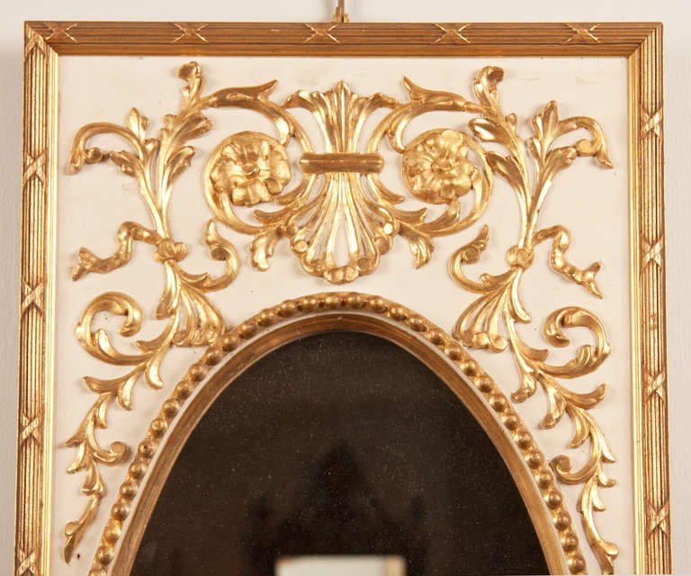French Pair of Neoclassical Parcel-Gilt Mirrors For Sale