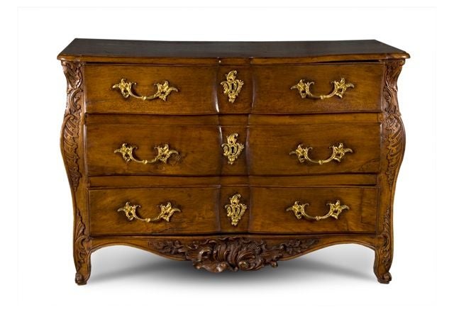 Louis XV Walnut Commode.