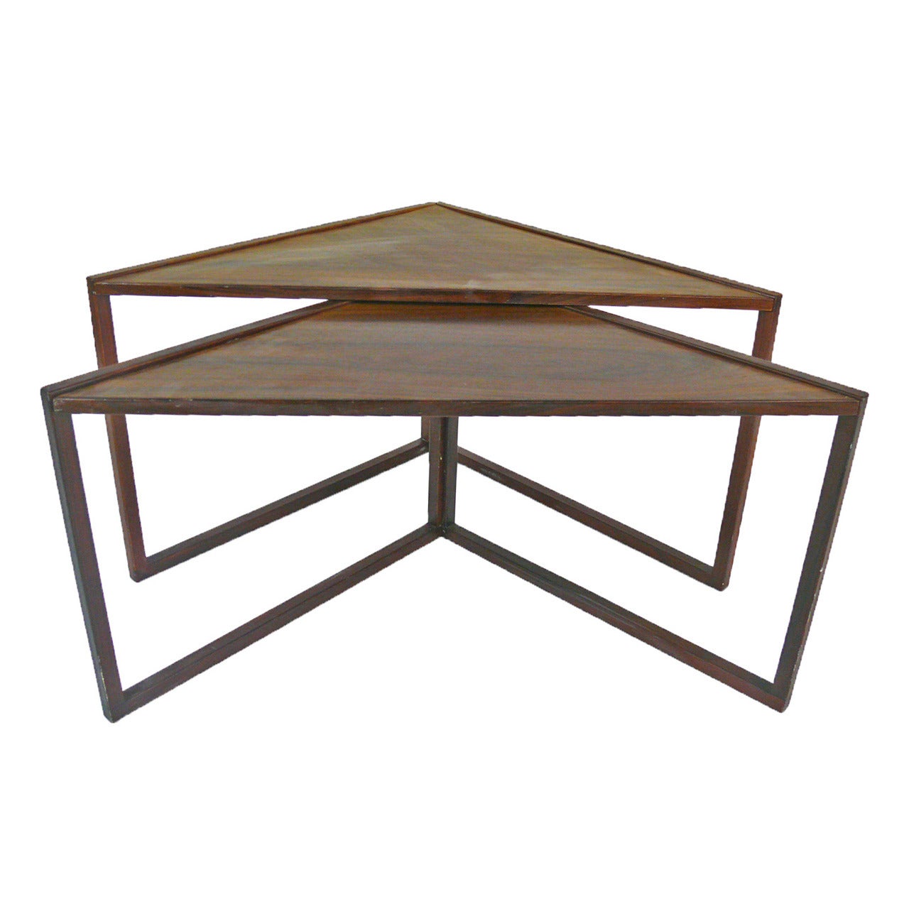 Midcentury Rosewood Triangular Nesting Tables