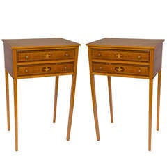 Pair of Sheraton Style Inlaid Lamp Tables.
