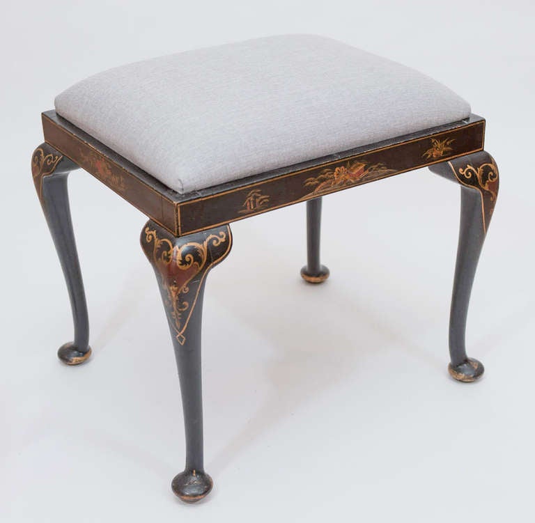 Queen Anne English Chinoiserie Style Stool