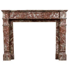 Louis XVI Royal Rouge Marble Mantle