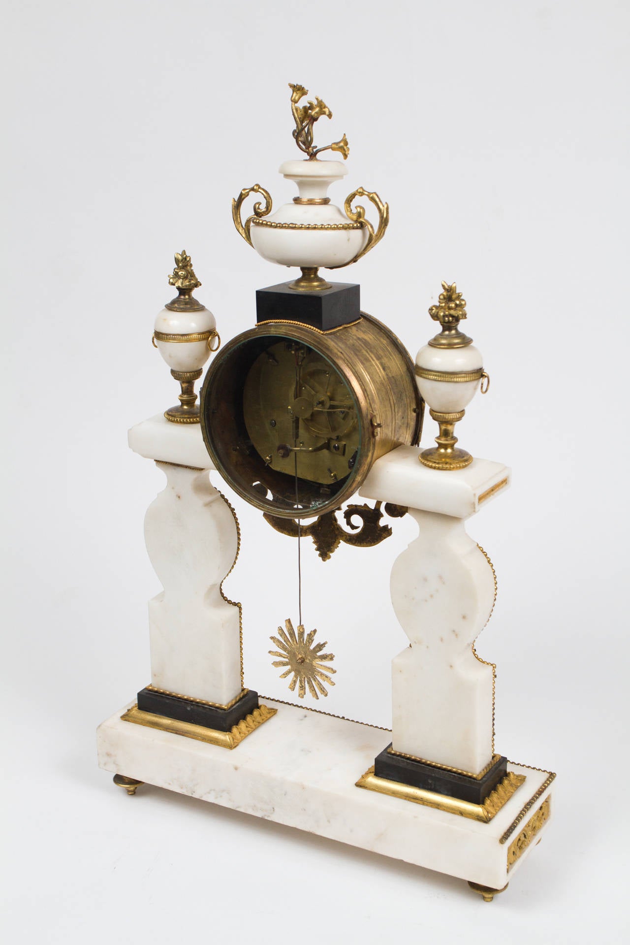 Rare Louis XVI Period with Marble Mantel Clock For Sale 2