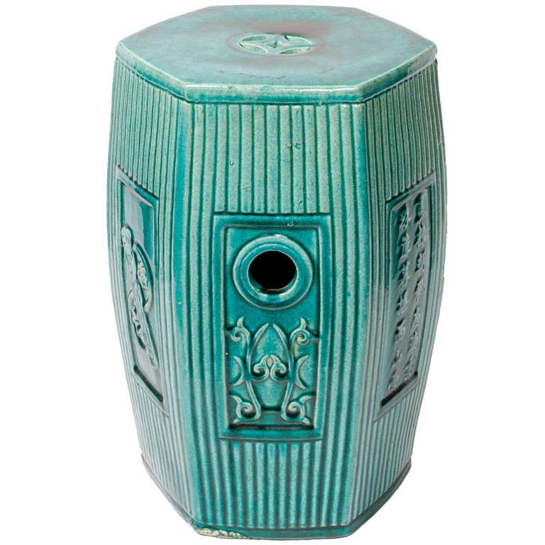 Emerald Green Glazed Chinese Garden Stool at 1stDibs