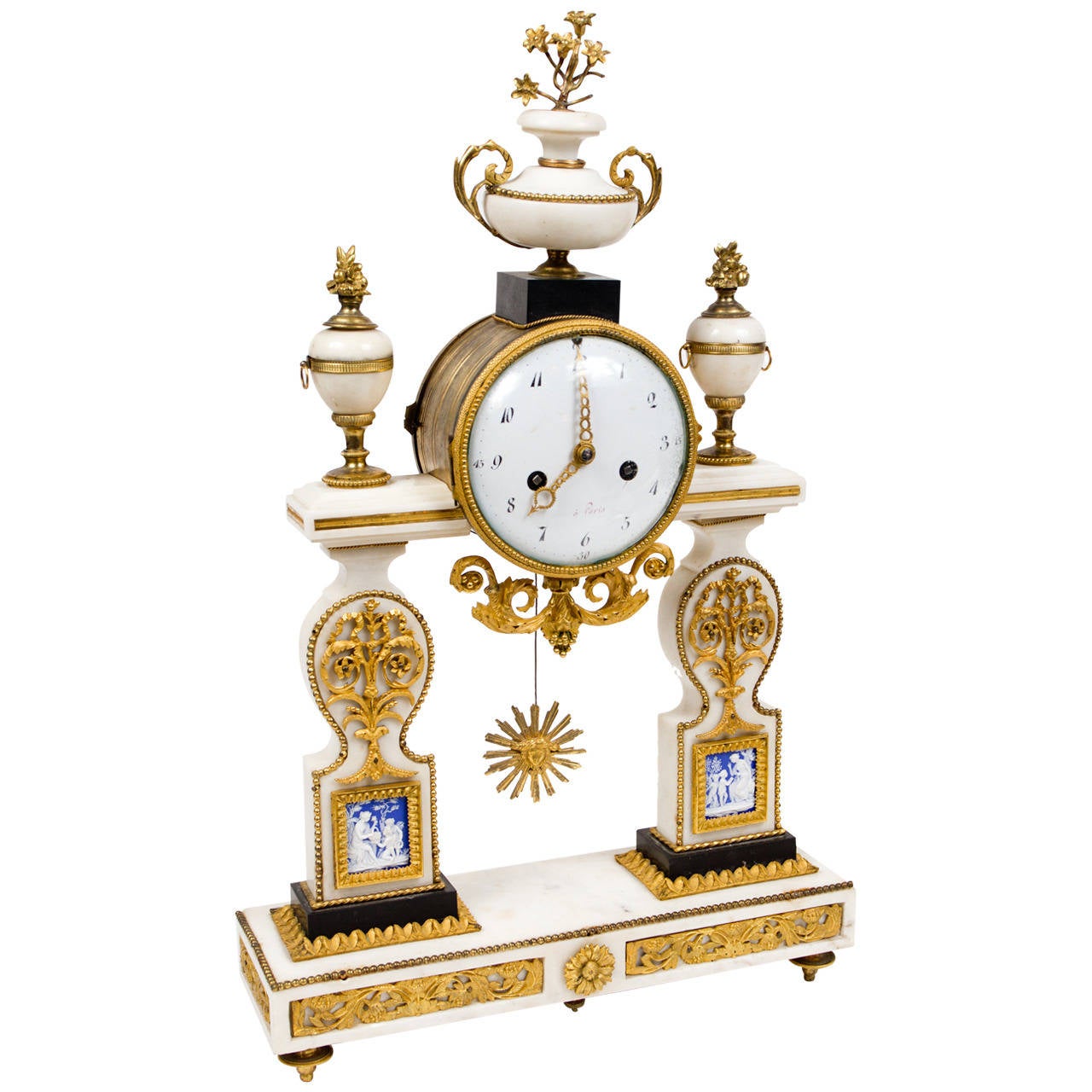 Rare Louis XVI Period with Marble Mantel Clock
