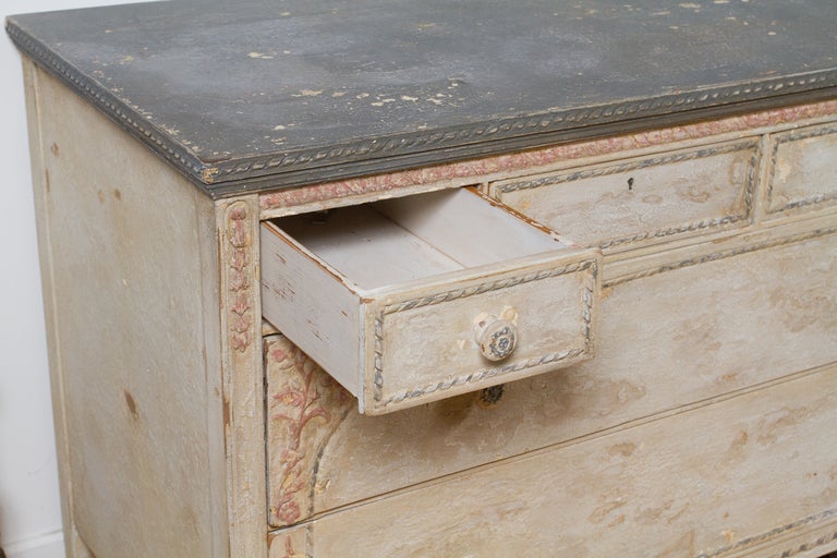 French Neoclassical Style Hand Painted Commode In Good Condition For Sale In Montreal, QC