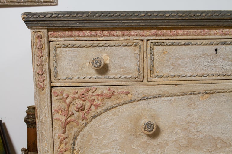 19th Century French Neoclassical Style Hand Painted Commode For Sale