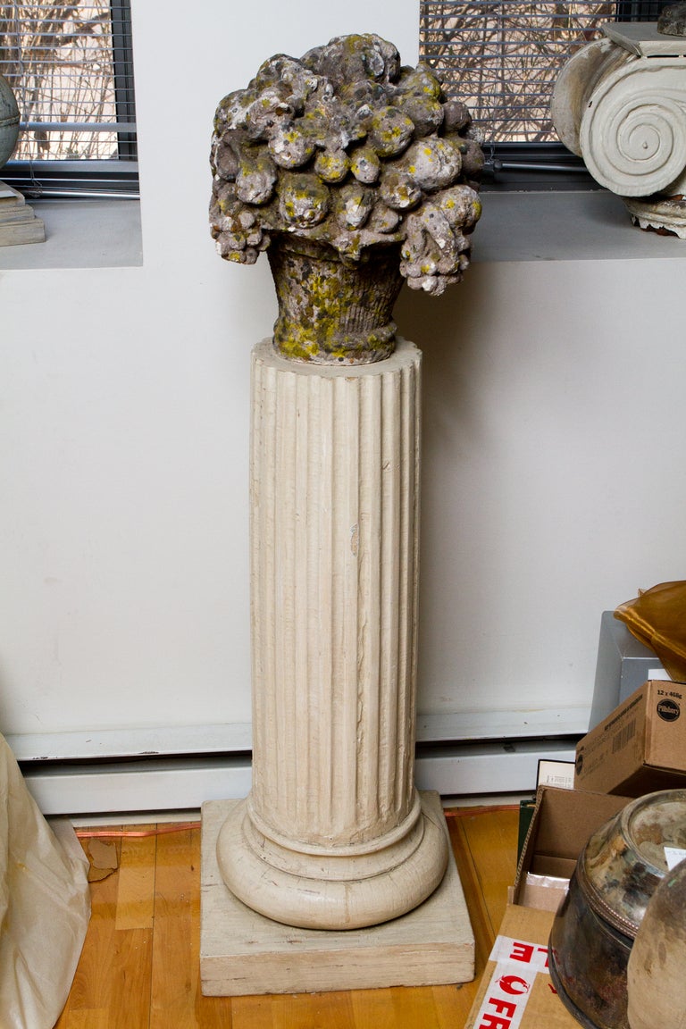 Pair of Stone Carvings on Columns