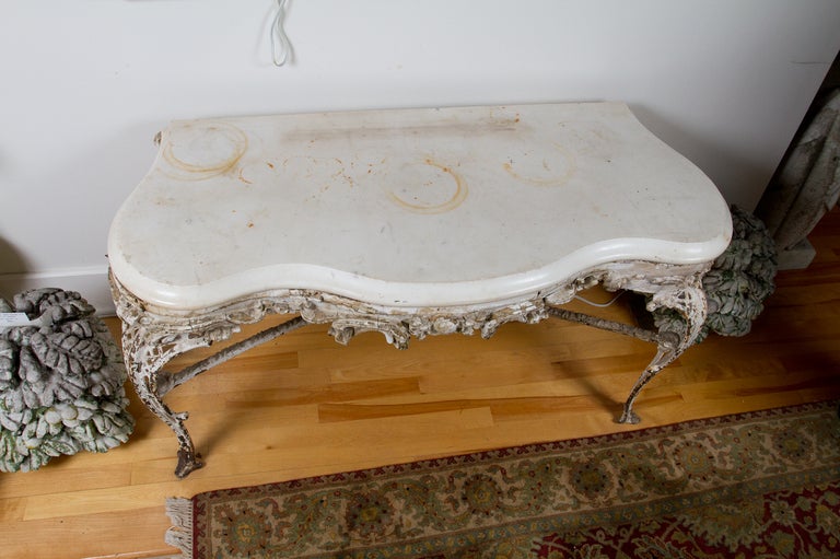 French Iron Console Table In Good Condition In Montreal, QC