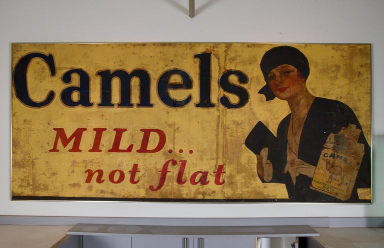 Large, vintage Camels Mild advertising bilboard.