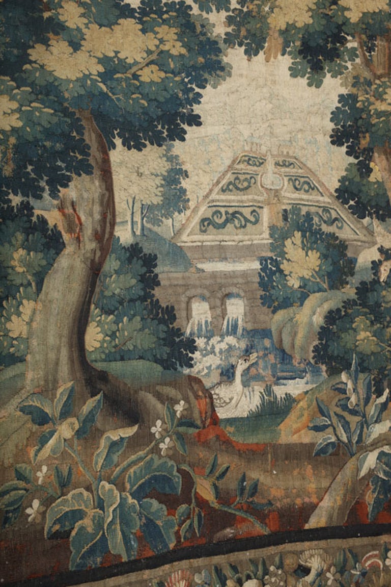 Renaissance Beautiful 17th Century Flemish Verdure Tapestry