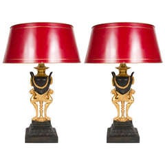 Pair of  Neo-Classical Napoleon III Lamps