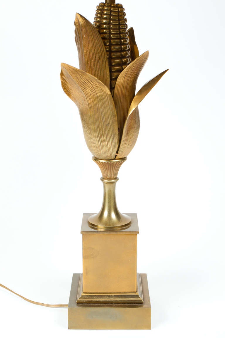 Français Lampe de table « Corn » en bronze de la Maison Charles en vente