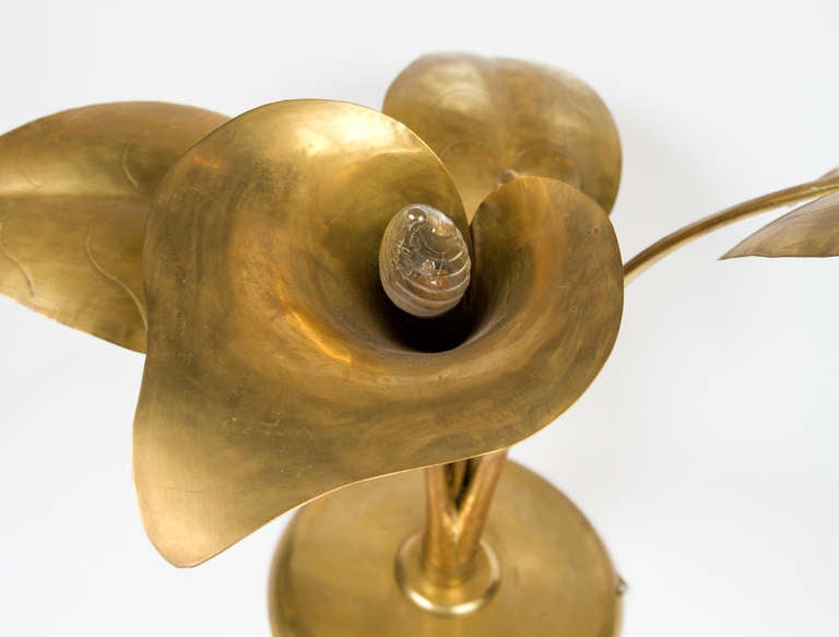 20th Century Interesting Brass Table Lamp in the Manner of Tomasso Barbi