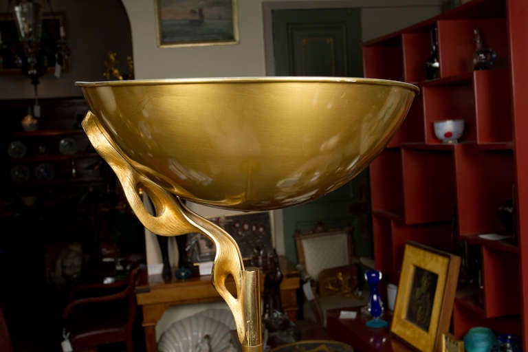 Lampe sur pied inhabituelle en bronze des années 1970 par Relco. en vente 1