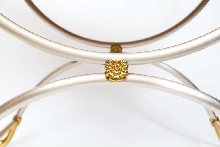 French Stylish Curule Stool by Maison Jansen