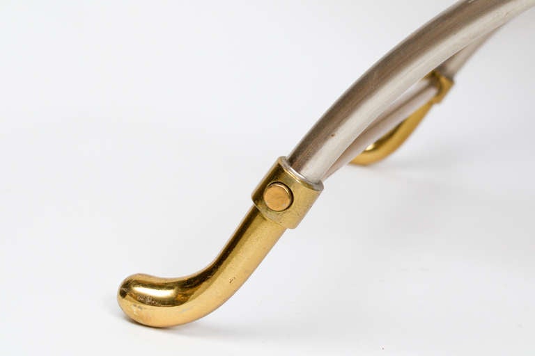 Stylish Curule Stool by Maison Jansen In Excellent Condition In Montreal, QC