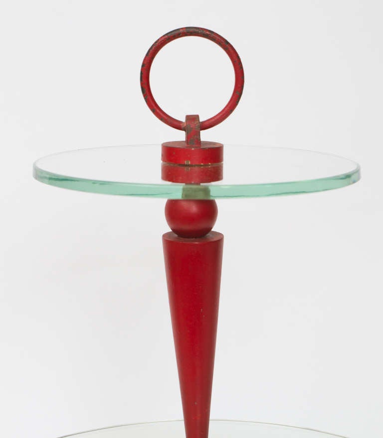 Mid-Century Modern Small Painted Metal Cocktail Table by René Prou