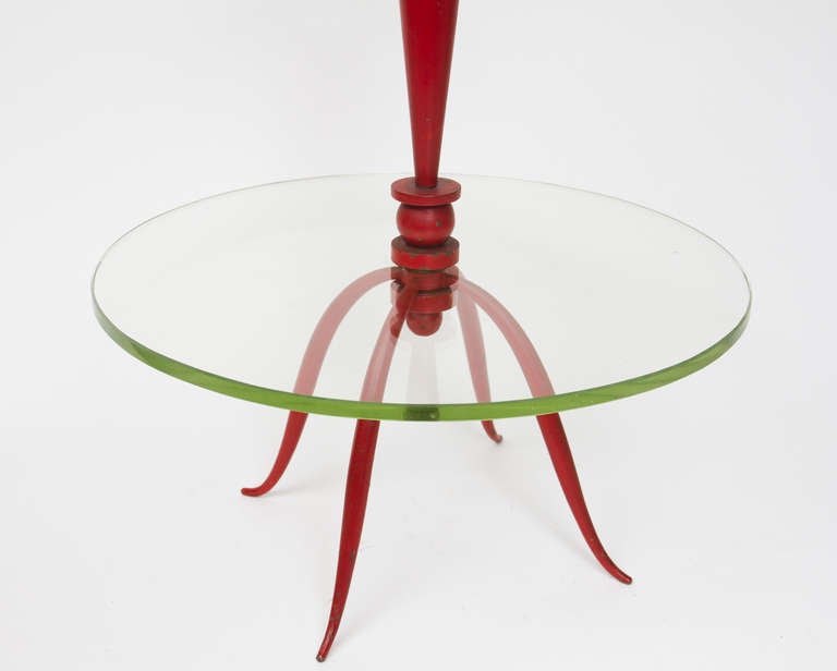 French Small Painted Metal Cocktail Table by René Prou