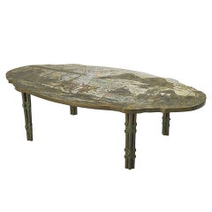 Etched Bronzed Coffee Table by Philip and Kelvin Laverne