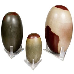 Set of Three Shiva Lingam Stones