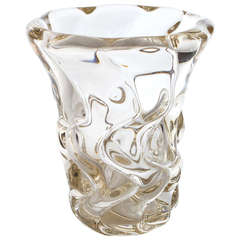 Elegant 1950's Crystal Vase by Daum Nancy.
