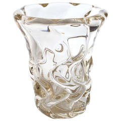 Elegant 1950
s Crystal Vase by Daum Nancy.