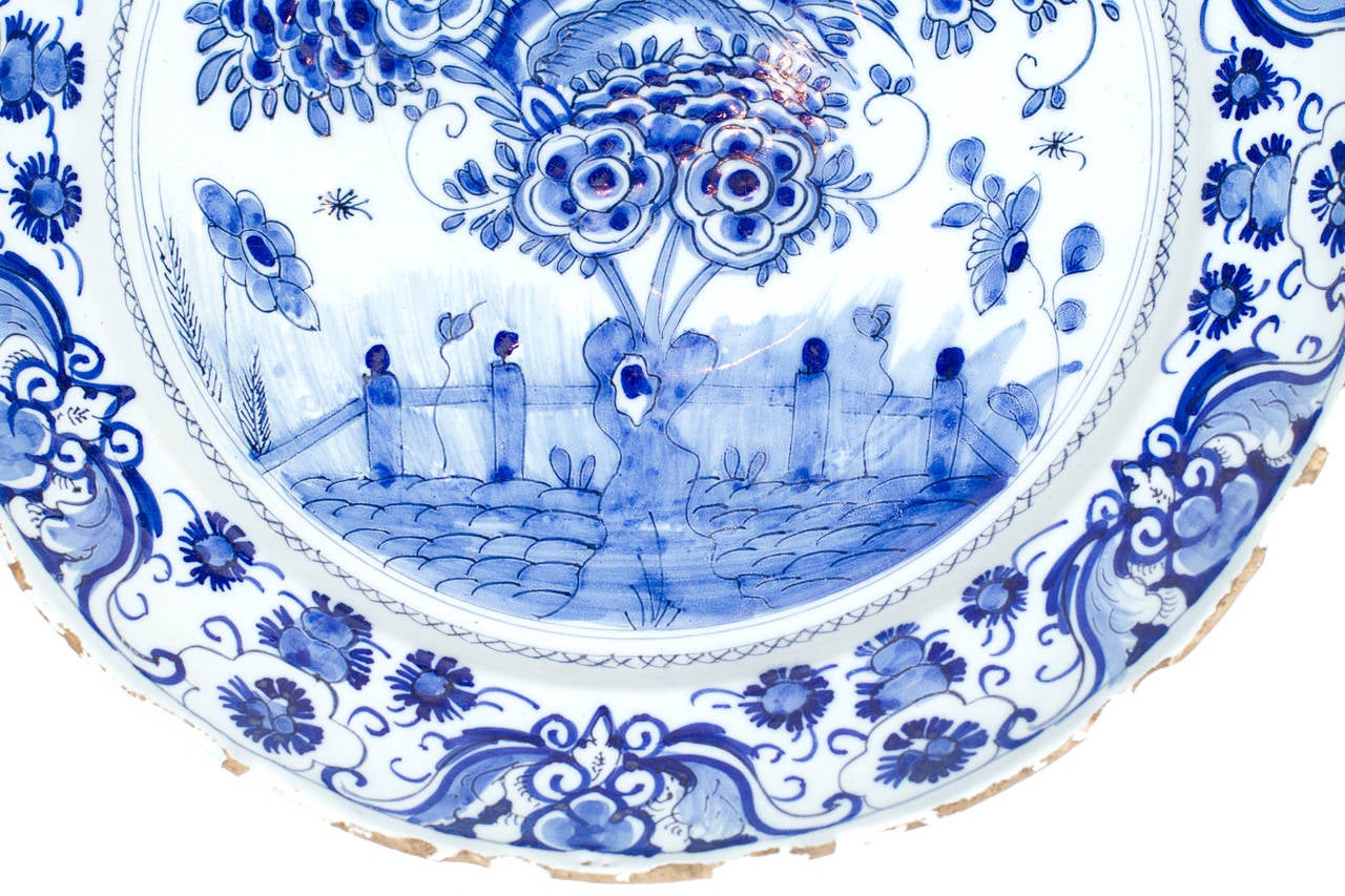 18th Century Nice Delft Fan Dish by Geertruy Verstelle For Sale