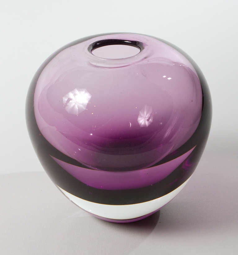 Amethyst blown glass Italian vase.