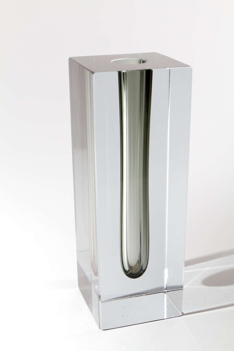 Mid-Century Modern Striking Mid-Century Scandinavian Glass Vase For Sale