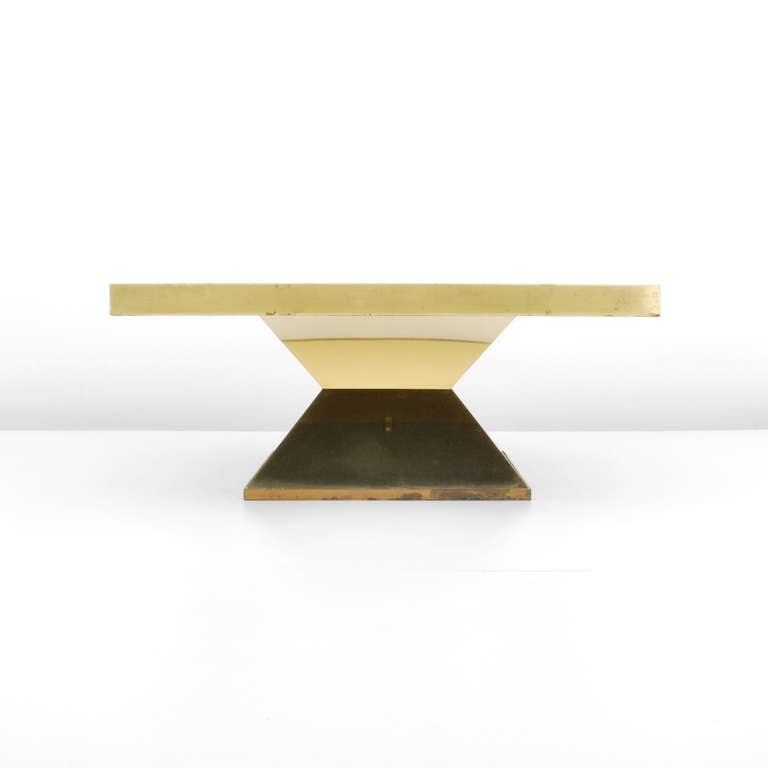 Mid-Century Modern Brass Coffee or Cocktail Table by Willy Daro For Sale