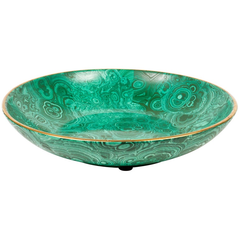 Faux-Malachite Porcelain Bowl by Christian Dior