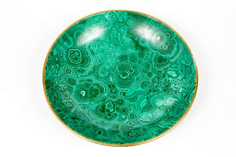French Faux-Malachite Porcelain Bowl by Christian Dior
