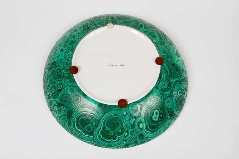 Faux-Malachite Porcelain Bowl by Christian Dior In Excellent Condition In Montreal, QC