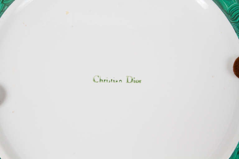 Faux-Malachite Porcelain Bowl by Christian Dior 1