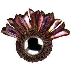 Beautiful Mirrored Glass Brooch by Line Vautrin