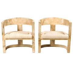 Pair of Lacquered Armchairs by Karl Springer