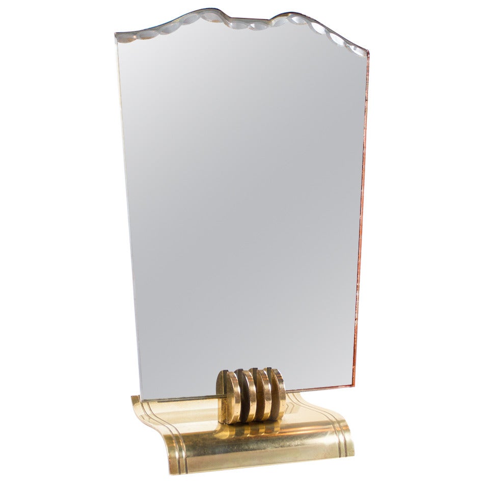 Stylish Vanity Mirror Attributed to Jean Pascaud