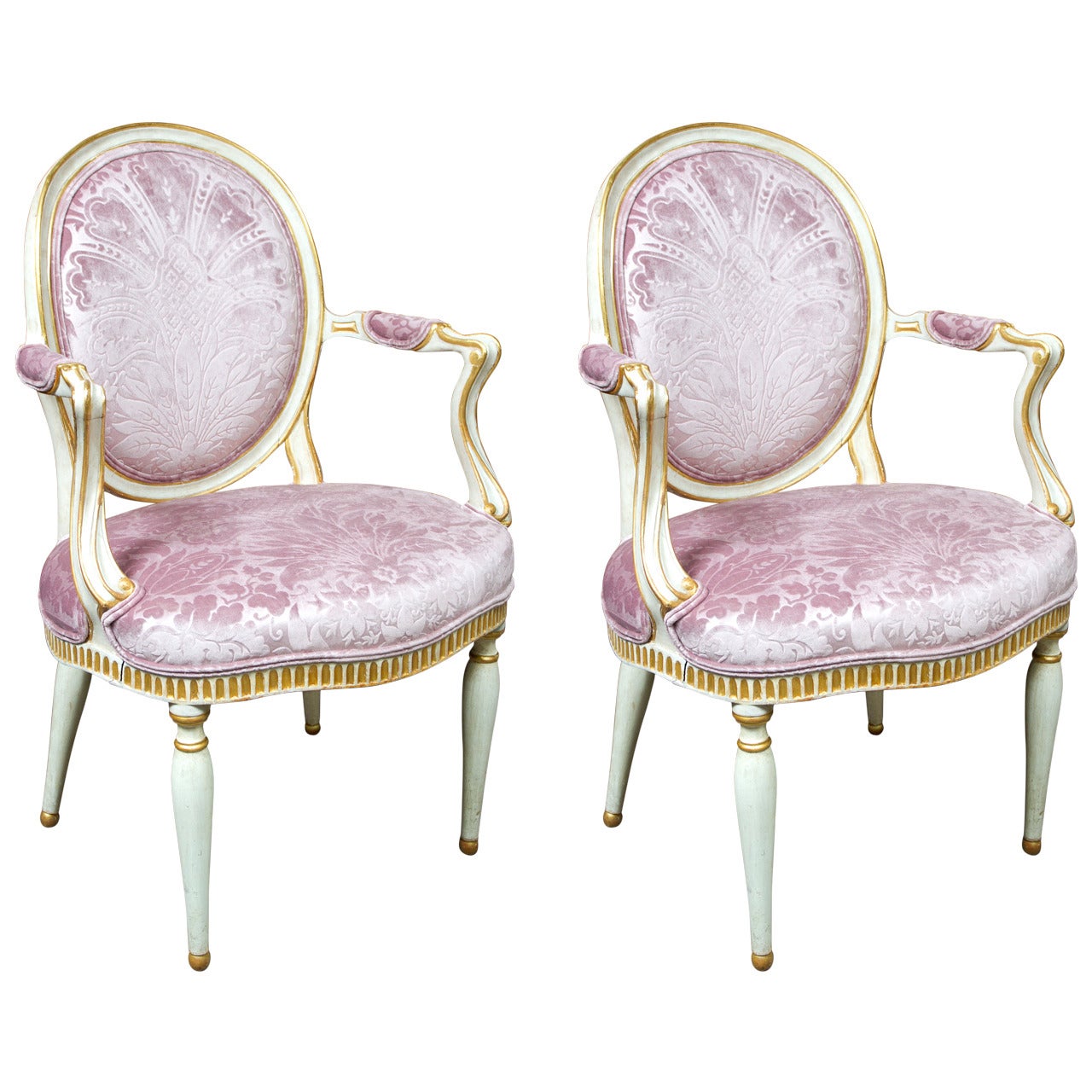 Pair of Italian Neoclassical Chairs For Sale